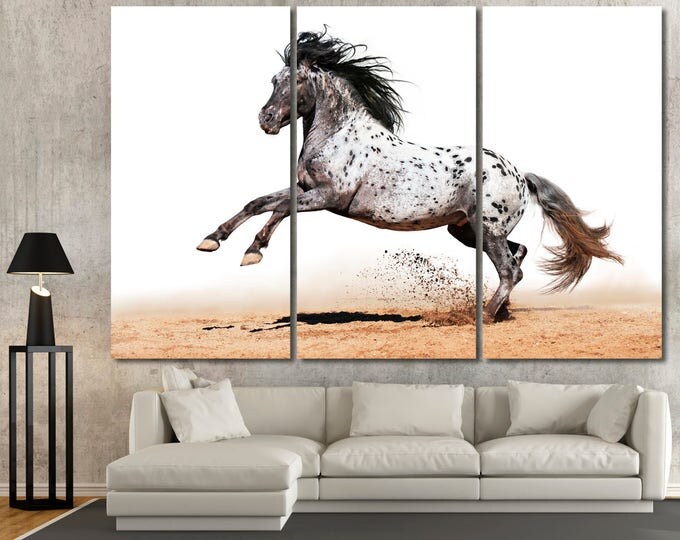 Large prancing horse photography wall art print set wall decor, prancing horse wall art canvas print set of 3 or 5 panels prancing horse art