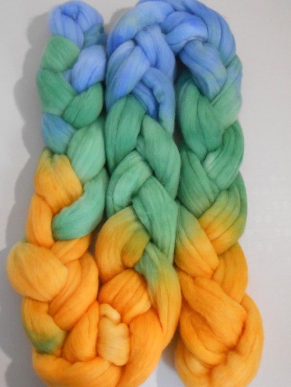 Items similar to Handpainted NZ Merino wool roving supersoft on Etsy