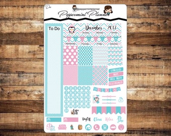 New Mini H Planner Monthly Set, December Monthly Set, Planner Stickers, {#M12}