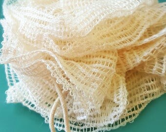 Natural Ramie Pouf / Gentle Exfoliation / Works with Liquid or Bar Soap