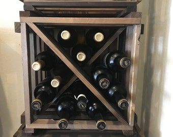 Rustic Wine Rack - Wine Cube - Wine Storage - Wine Gift - Storage and Organizer - Wood Storage