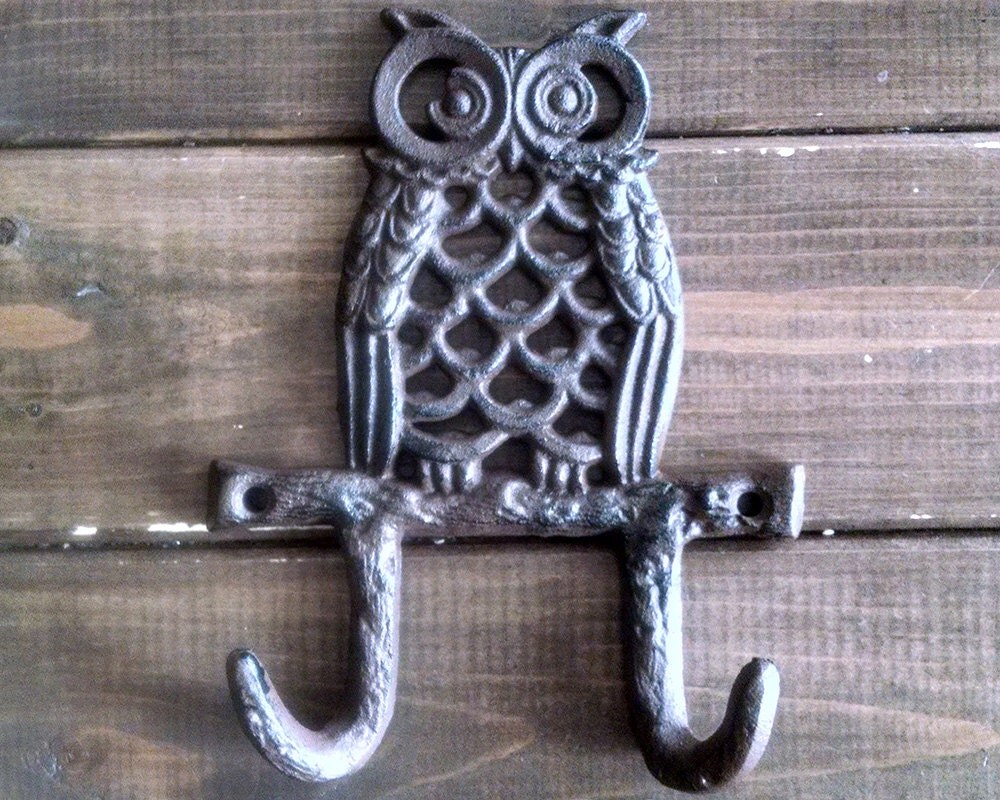 Owl Wall Hook Double Coat Hook Cast Iron Hook Nursery