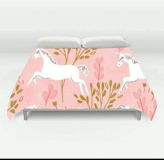 Custom Made Unicorn Duvet Cover Blanket Metallic Gold