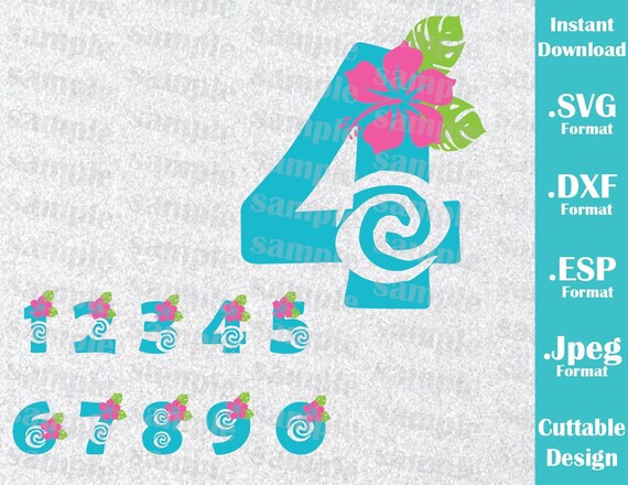 Download INSTANT DOWNLOAD SVG Disney Inspired Princess Moana Numbers