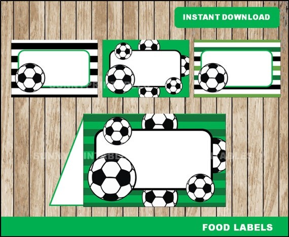 soccer food labels printable soccer tent cards soccer party