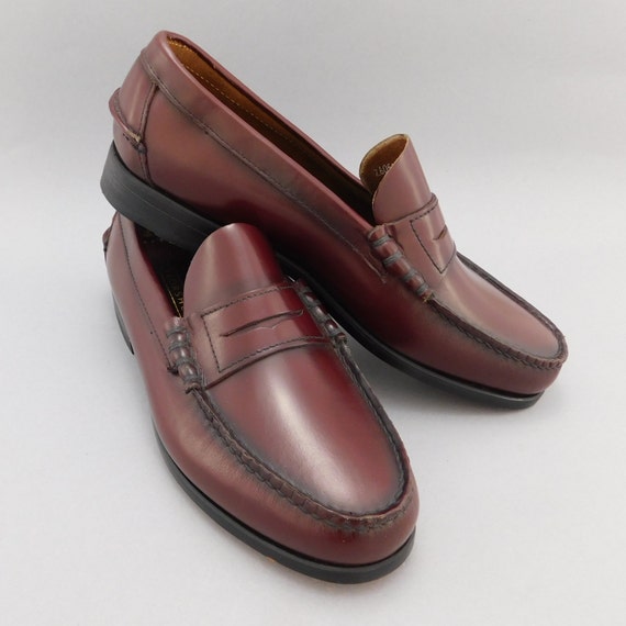 1980s Vintage Mens Dress Shoes / Florsheim Penny Loafers