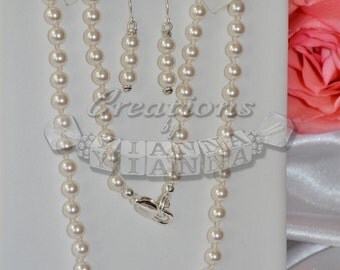 Bridesmaids set-Swarovski Pearl Necklace-Necklace-Wedding-Bridal Set