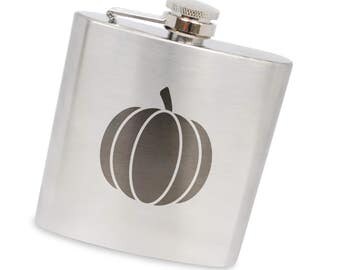 Pumpkin 6 Oz Flask, Stainless Steel Body, Handmade In Usa