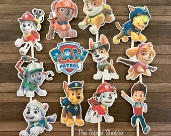 PAW PATROL Cupcake Toppers / Cake Toppers / Die Cuts / Birthday Party / Decorations / Cake Pops / Supplies / Decor / Fast Shipping