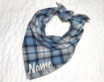 Personalized Plaid Dog Bandana - Benji // Dog bandana // Personalized Bandana // Pet Bandana // Flannel Dog Bandana // Winter Dog Bandana