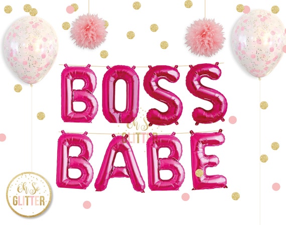 Items similar to Boss Babe balloons, pink balloons, promotion balloons ...