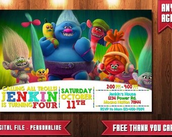 Trolls Invitation Instant Download, Trolls Invitation, Trolls Party, Trolls Birthday Party, Trolls Printables, Trolls Invite,