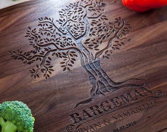 Personalized Cutting Board - Engraved Board Bridal shower gift Family Tree Custom Cutting Board Wedding Gift Housewarming Anniversary