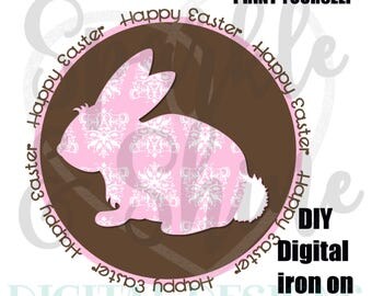 DIY Easter Bunny iron on - Digital Iron On - Digital iron on - iron on transfer - Girl iron on - instant download - 1st Easter Iron On