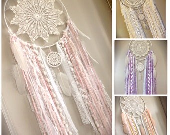 Shabby Boho Dreamcatcher , Boho Baby Nursery Decor , Girls Bedroom Decor , Baby Shower Gift , Boho Birthday Dreamcatcher , Boho Wall Decor