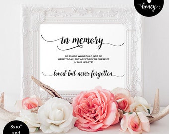 In loving memory wedding sign - wedding memory sign - heaven wedding sign - Wedding In Honor Of Sign - Downloadable wedding signs #WDH0059