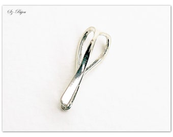 Silver bail, sterling silver bail, sterling silver pendant, silver pendant settings, silver bails, bails for Swarovski Elements, 0.6 inches