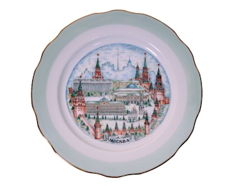 Vintage Porcelain Moscow USSR Collection Plate Wall Collector’s items Soviet Art