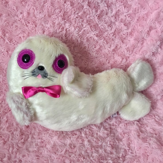 White Seal Pup Plush Kawaii Baby Seal OOAK Ugly Cute Weird