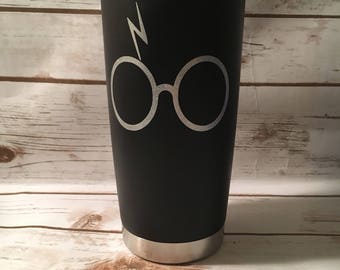Harry Potter Travel Mug, Harry Potter Gift, Harry Potter Lover Gift, Harry Potter Coffee Mug, Harry Potter Glasses, Harry Potter Scar Mug
