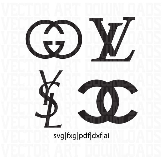 Chanel Gucci SVG Logo Louis Vuitton Vector Art dxf png pdf
