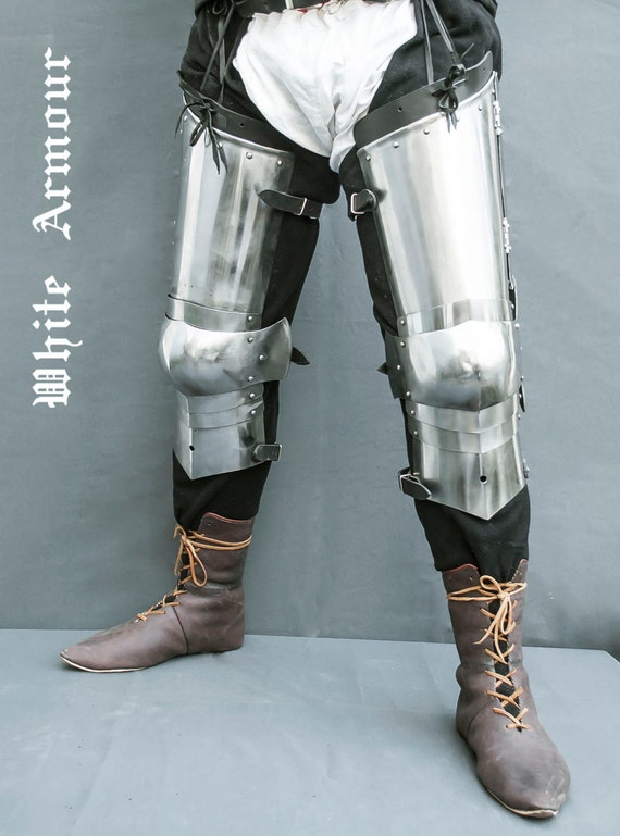 SCA Combat Leg Armor Plate Legs Cuisses With Poleyns
