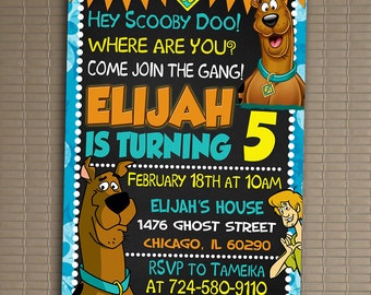 Scooby Doo Invitation, You Print Invitation, Scooby Doo Birthday, Scooby Doo Invite, Scooby Doo Birthday Party Invite, Scooby Doo Party