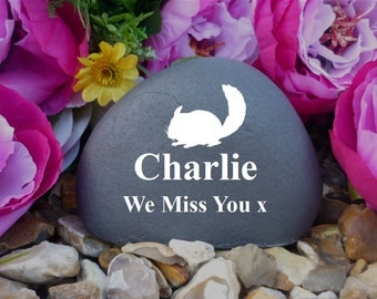 Personalised Pebble (Stone Effect) - Weatherproof - Freestanding - Pet Memorial - Chinchilla