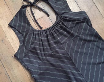 vintage 1960s dress // 60s brown mini dress
