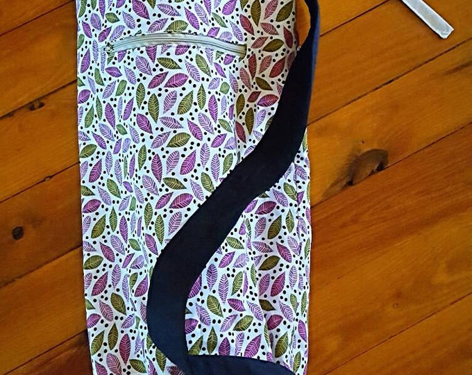 Yoga Mat Bag - Gift for Her - Exercise Mat Bag - Spring Leaves - Spacious Yoga Bag