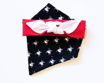 Baby GIRL bandana/ Baby BOY bandana/toddler bandana/ Bandana Bib/ Beetle Print/ Two sided bandana/ Baby bandana/Baby bandana bib pattern