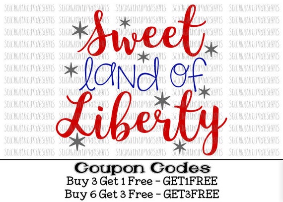 Download Items similar to Sweet Land Of Liberty Svg 4th of July Svg ...