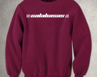 Calabasas Maroon Sweatshirt - White - Kanye West - Kylie Jenner - Pablo - Justin Bieber - Free UK Delivery!