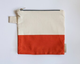 Burnt Orange Zipper Pouch