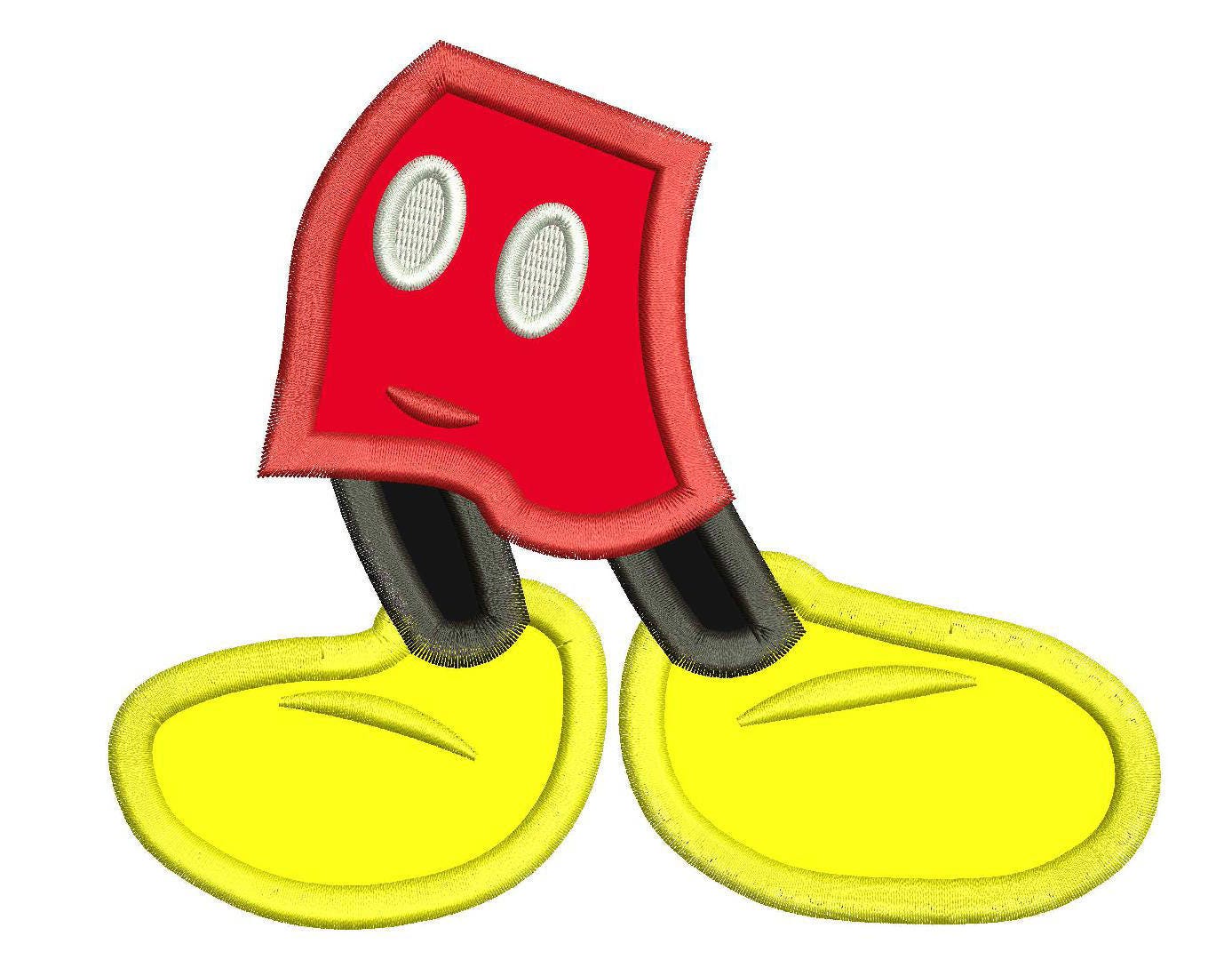 Character Inspired Mickey Legs Shoes and Feet Embroidery Applique