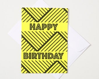 Greeting Card - Fluro / Chevron Band