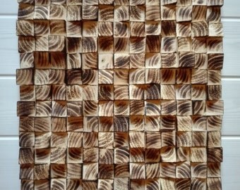 Decoration mosaïque en bois brûlé