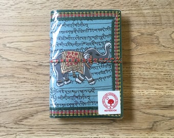 Blue Indian Eliphant diary (handmade recycled paper)