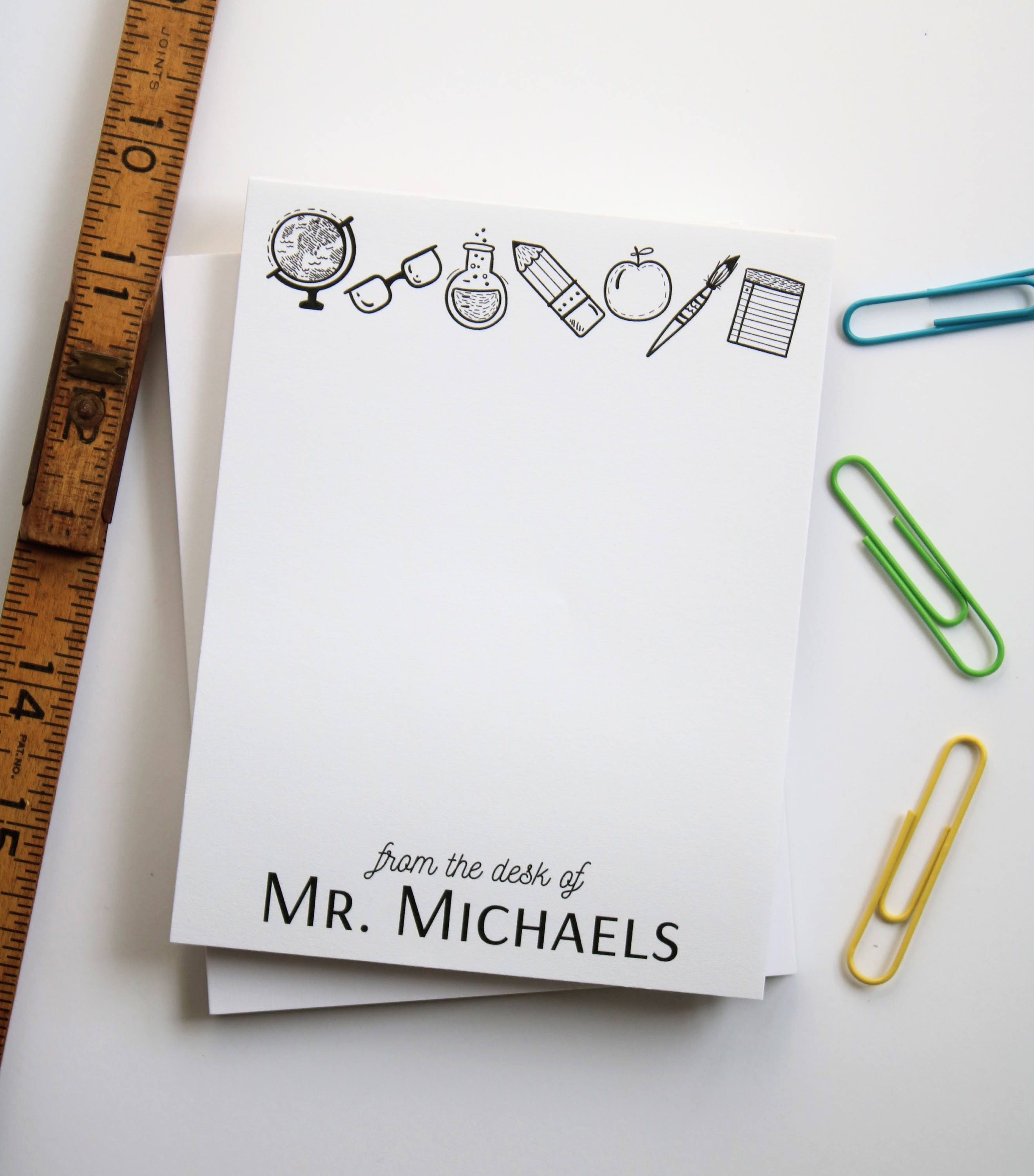 Personalized Teacher Notepad Male Teacher Gift Gift for