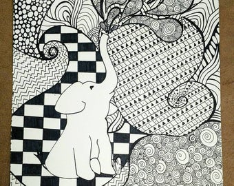 Zentangle elephant | Etsy
