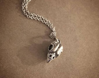 Sparrow Skull Necklace - Sterling Silver