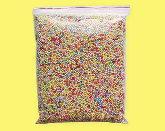 Foam Beads for Slime (40,000+ Beads), Rainbow Crunchy Slime Beads, Foam Balls for Slime, DIY Slime Kit, Fluffy Slime, Floam Slime Beads