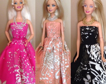 Alfred Shaheen fabric, Barbie clothes, Hawaiian Hula dress, Barbie fashions, Barbie doll clothes, custom doll fashions, fashion doll clothes