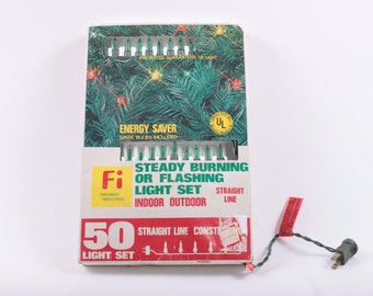 Vintage, Christmas Tree, String, Lights, Green, Indoor, Outdoor, Holiday, Decor ~ The Pink Room ~ 161229