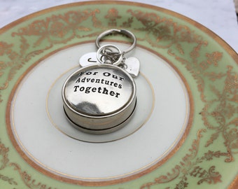 Compass Keychain For Our Adventures Together Boyfriend Gift Husband Gift Valentines Gift