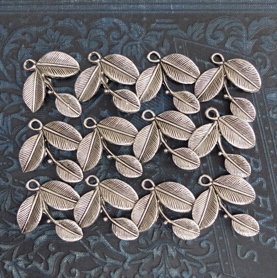 12 White Metal Flower Stems Finding Jewelry Supply