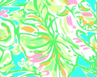 Prints Elephant Lilly Inspired HTV, pattern vinyl, sheet size 12"x12", Lily P adhesive printed patterned craft vinyl LP-151