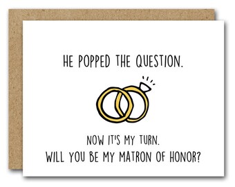 Will You Be My Matron Of Honor Card, INSTANT DOWNLOAD, Bridal Party Card, Wedding Card, MOH Card, Matron Of Honor Proposal Card, Printable