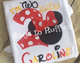 Minnie Birthday Shirt- Personalized Minnie 2nd Birthday Shirt - Personalized Mouse Birthday Shirt