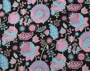 4292 - Retro Floral Cotton Fabric - 59 Inch (Width) x 1/2 Yard (Length)